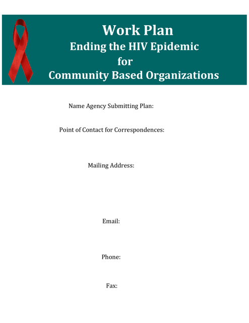 Work Plan - Ending the HIV Epidemic Community Organization Initiatives - Arkansas Download Pdf