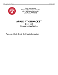 Form DH-21-0007 &quot;Oral Health Consultant Application Packet&quot; - Arkansas