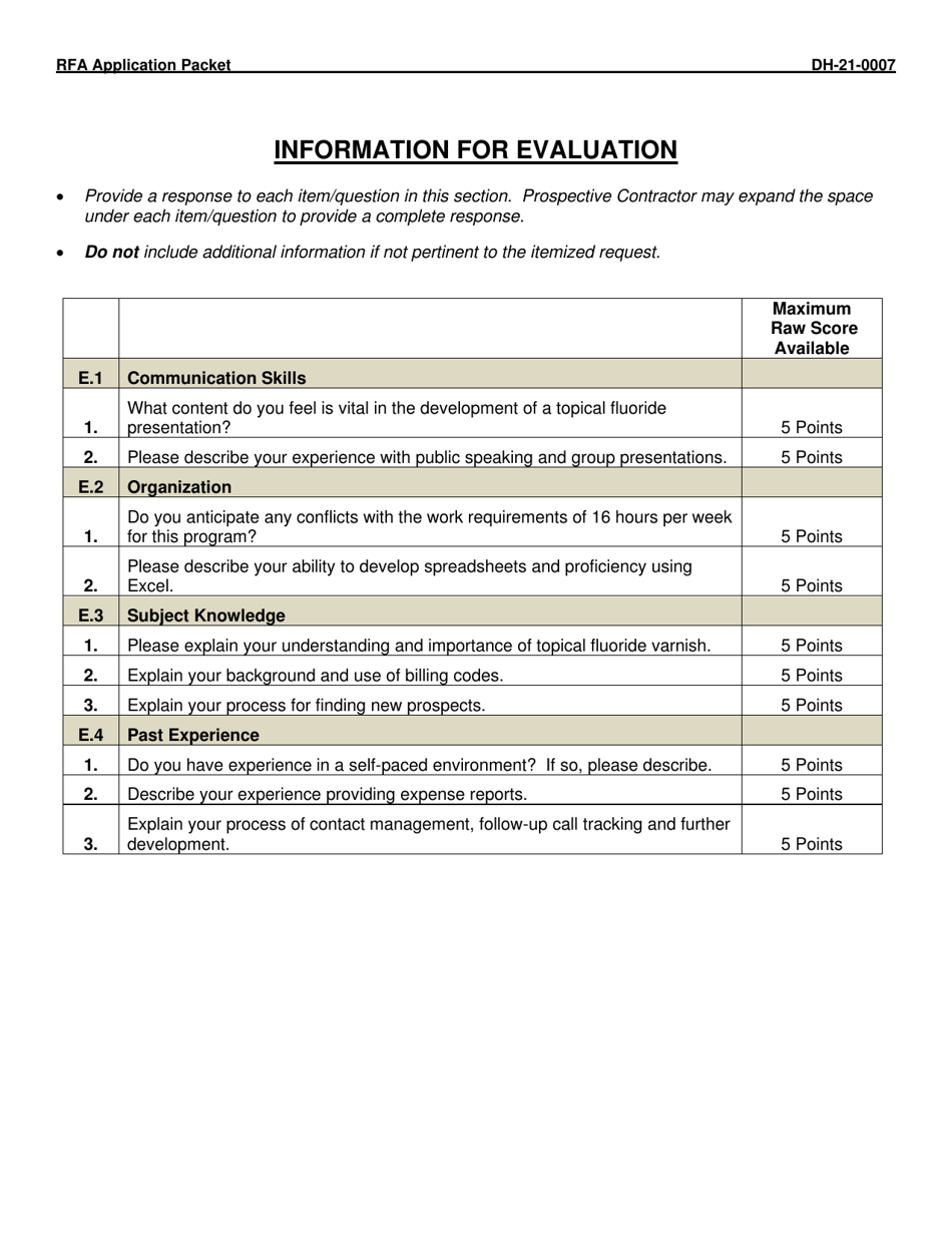 Form DH-21-0007 Oral Health Consultant Application Packet - Arkansas, Page 5