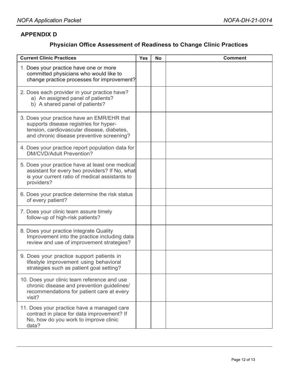 Form DH-21-0014 Arkansas Clinical Transformation (Act Program) Application Packet - Arkansas, Page 12