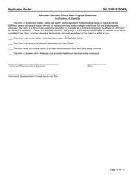 Form DH-21-0015 Arkansas Charitable Clinics Grant Program Application Packet - Arkansas, Page 10