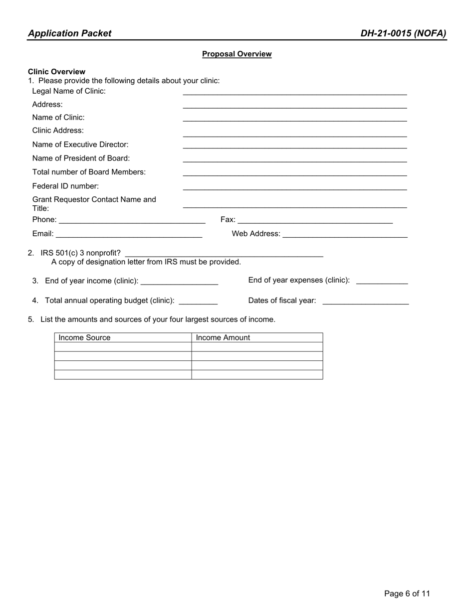 Form DH-21-0015 Arkansas Charitable Clinics Grant Program Application Packet - Arkansas, Page 6