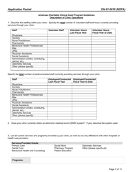 Form DH-21-0015 Arkansas Charitable Clinics Grant Program Application Packet - Arkansas, Page 7