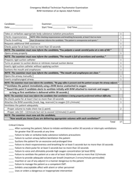 Document preview: Emergency Medical Technician Psychomotor Examination - Bvm Ventilation of an Apneic Adult Patient - Arkansas
