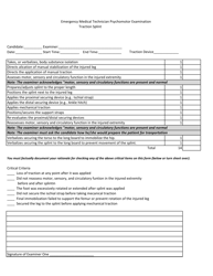 Document preview: Emergency Medical Technician Psychomotor Examination - Traction Splint - Arkansas