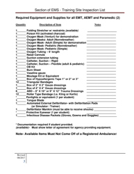 Section of EMS - Training Site Inspection List - Arkansas, Page 3