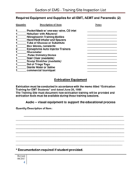Section of EMS - Training Site Inspection List - Arkansas, Page 4