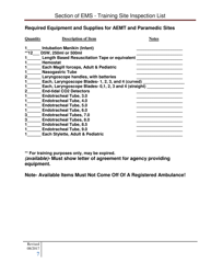 Section of EMS - Training Site Inspection List - Arkansas, Page 7