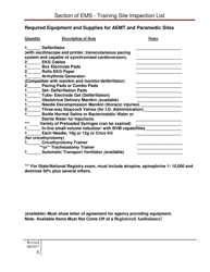 Section of EMS - Training Site Inspection List - Arkansas, Page 8