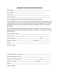 Application for Plan Review Self-certification - Arkansas, Page 2