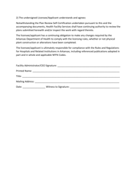 Application for Plan Review Self-certification - Arkansas, Page 3