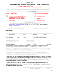 Health Facility Services Background Check Application - Arkansas, Page 2