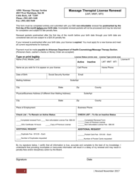 Massage Therapist License Renewal - Arkansas, Page 2