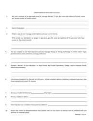 Postsecondary School of Massage Therapy Application - Arkansas, Page 2