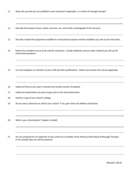 Postsecondary School of Massage Therapy Application - Arkansas, Page 3