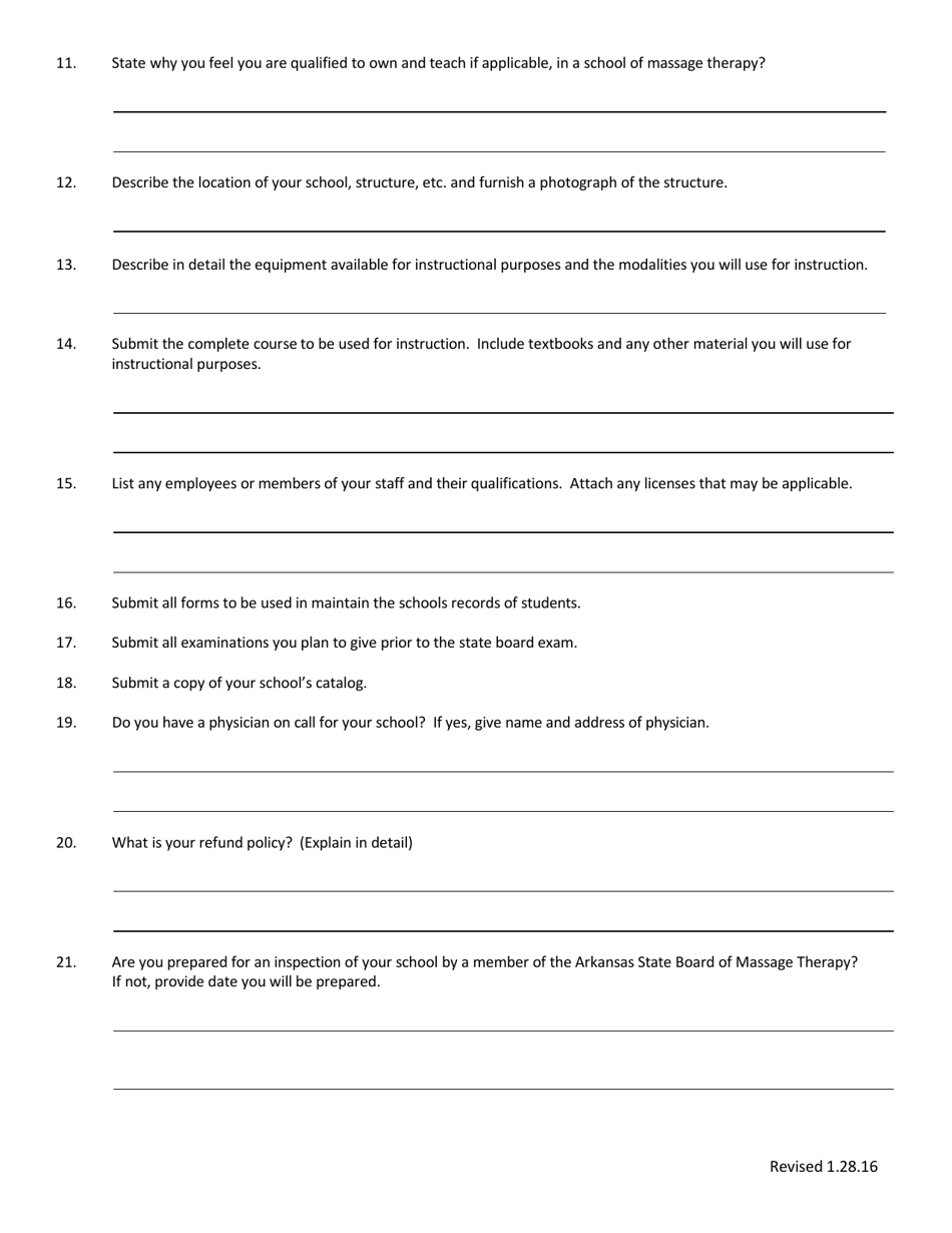 School of Massage Therapy Application - Arkansas, Page 3