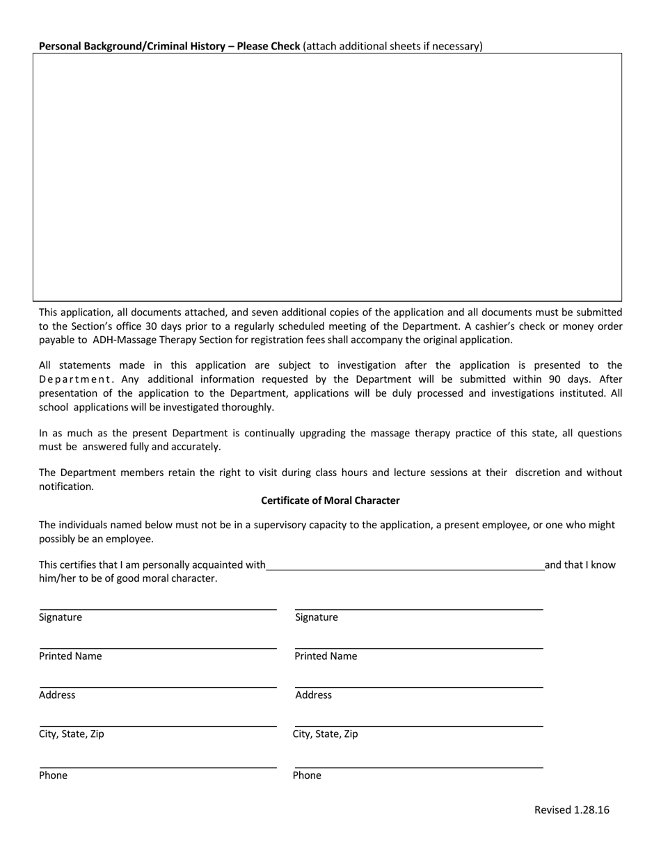 School of Massage Therapy Application - Arkansas, Page 4