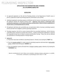 Application for Examination and Licensing as a Plumbing Inspector - Arkansas, Page 2