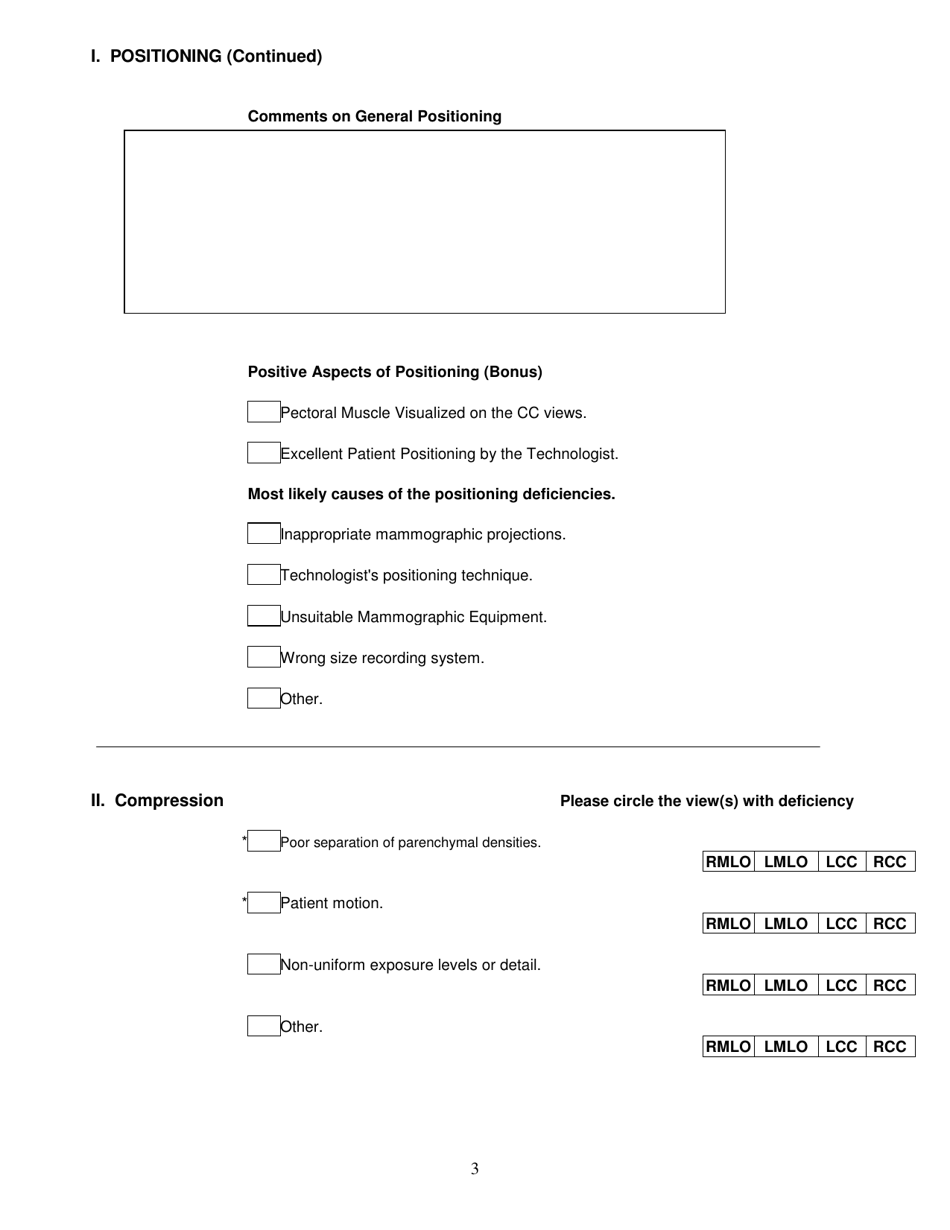 Mammography Evaluation Form - Physicians Review Form - Arkansas, Page 3