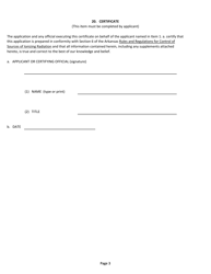 Application for Medical Particle Accelerator License - Arkansas, Page 3