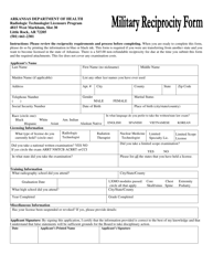 Military Reciprocity Form - Radiologic Technologist Licensure Program - Arkansas, Page 2