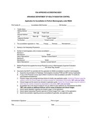 Document preview: Application for Accreditation to Perform Mammography Under Mqsa - Arkansas