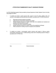 Application for Accreditation to Perform Mammography Under Mqsa - Arkansas, Page 2