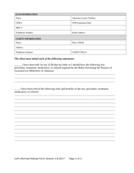 Llm Informed Refusal Form - Arkansas, Page 2