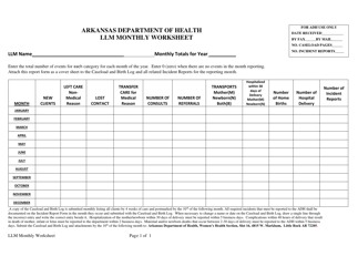 Document preview: Llm Monthly Worksheet - Arkansas