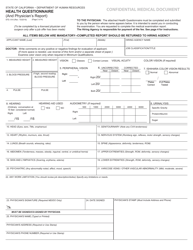 Form STD.610 Health Questionnaire (And Physician&#039;s Report) - California, Page 3