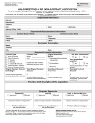 Form GSPD-09-007 Non-competitively Bid (Ncb) Contract Justification - California