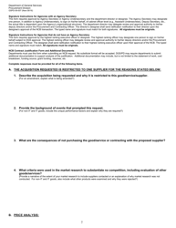 Form GSPD-09-007 Non-competitively Bid (Ncb) Contract Justification - California, Page 2