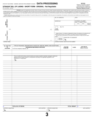 Form STD.254 Straight Bill of Lading - California, Page 3