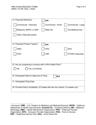 Form DMHC10-195 Pre-filing Request Form - California, Page 3
