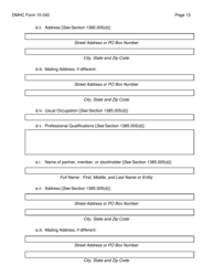 Form DMHC10-242 Application Form for Pharmacy Benefit Manager Registration - California, Page 12