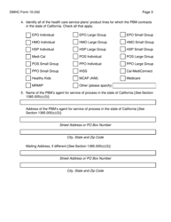 Form DMHC10-242 Application Form for Pharmacy Benefit Manager Registration - California, Page 3
