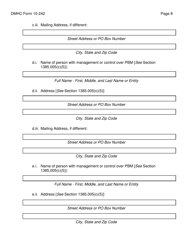 Form DMHC10-242 Application Form for Pharmacy Benefit Manager Registration - California, Page 8