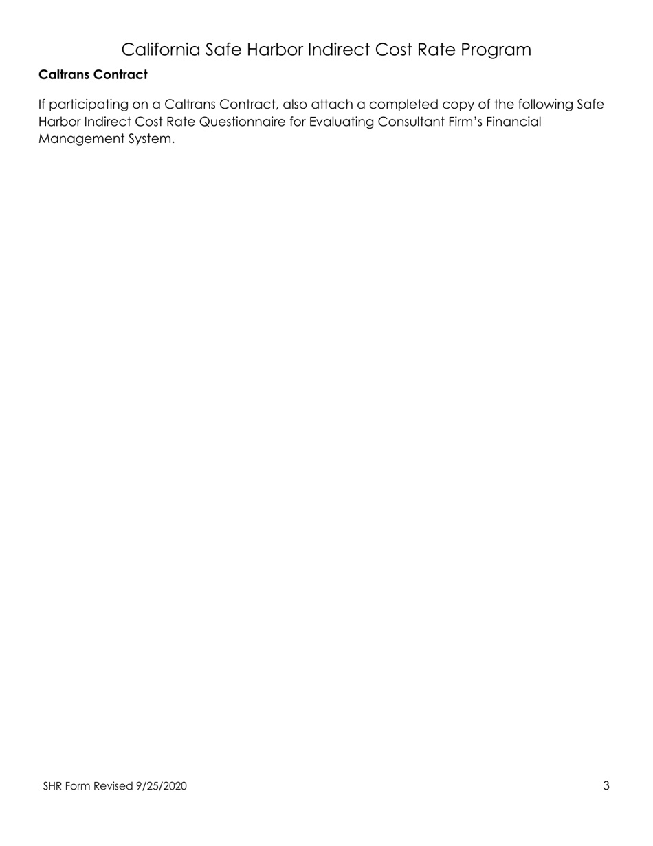 California Safe Harbor Rate Form - California, Page 3