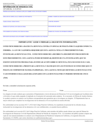 Form CHP240B Civilians&#039; Complaint Information - California (English/Spanish), Page 3
