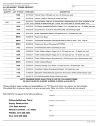 Form 076-051 Allied Agency Forms Request - California