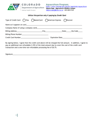 Colorado Aquaculture Permit Application - Colorado, Page 3