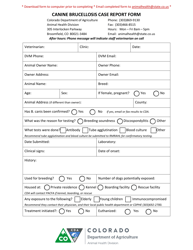 &quot;Canine Brucellosis Case Report Form&quot; - Colorado