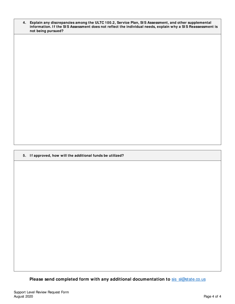 Request for Support Level Review - Colorado, Page 4