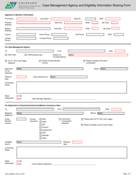 Document preview: Case Management Agency and Eligibility Information Sharing Form - Colorado