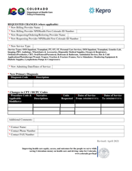 Eq Health Prior Authorization Change Request Form - Colorado, Page 2