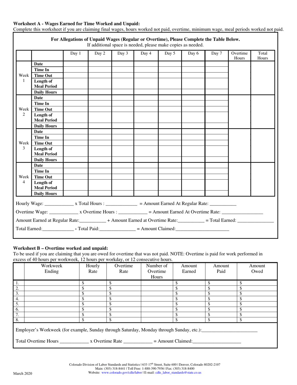 Wage and Hour Complaint - Colorado, Page 5