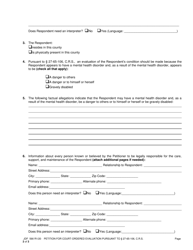 Form JDF590 Petition for Court-Ordered Evaluation Pursuant to Section 27-65-106,c.r.s. - Colorado, Page 2