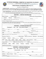 VMC Form 1 Determination of Eligibility - Colorado