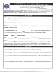 VMC Form 3 &quot;Designation of Representative&quot; - Colorado