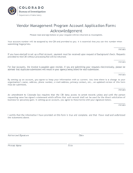 Vendor Management Program Account Application Form - Colorado, Page 2